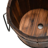 3 Piece Wooden Bucket Planter Set Solid Wood Fir - Top-Down View