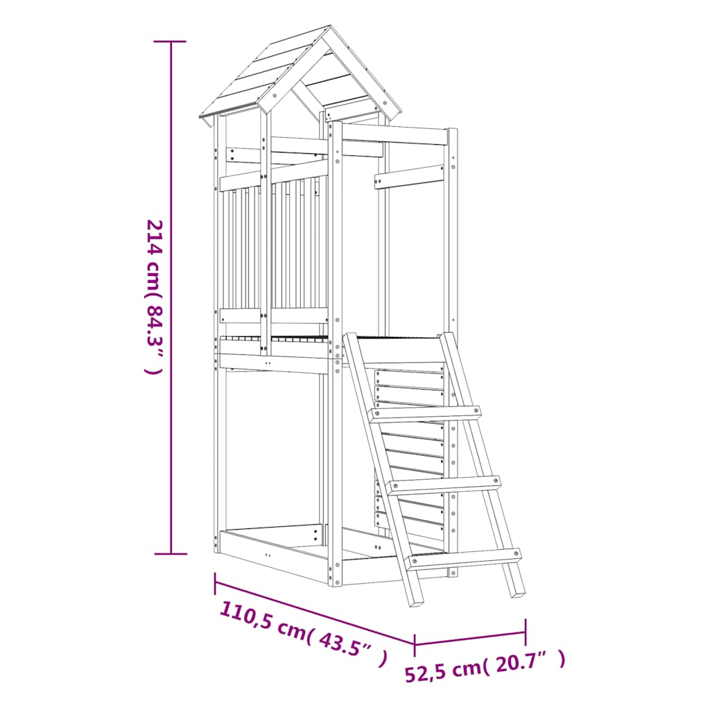Outdoor Playset 52.5X110.5X214 Cm Solid Wood Douglas
