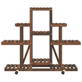 Flower Stand with Wheels 110x25x101 cm Solid Wood Fir