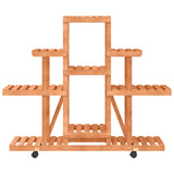 Flower Stand with Wheels 110x25x101 cm Solid Wood Fir - 45-Degree Angle