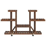 Flower Stand with Wheels 110x25x78 cm Solid Wood Fir