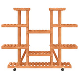 Flower Stand with Wheels 110x25x115 cm Solid Wood Fir - Top-Down View