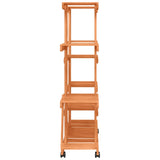 Flower Stand with Wheels 110x25x115 cm Solid Wood Fir - 45-Degree Angle