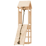 Playhouse With Climbing Wall Solid Wood Pine - Side View