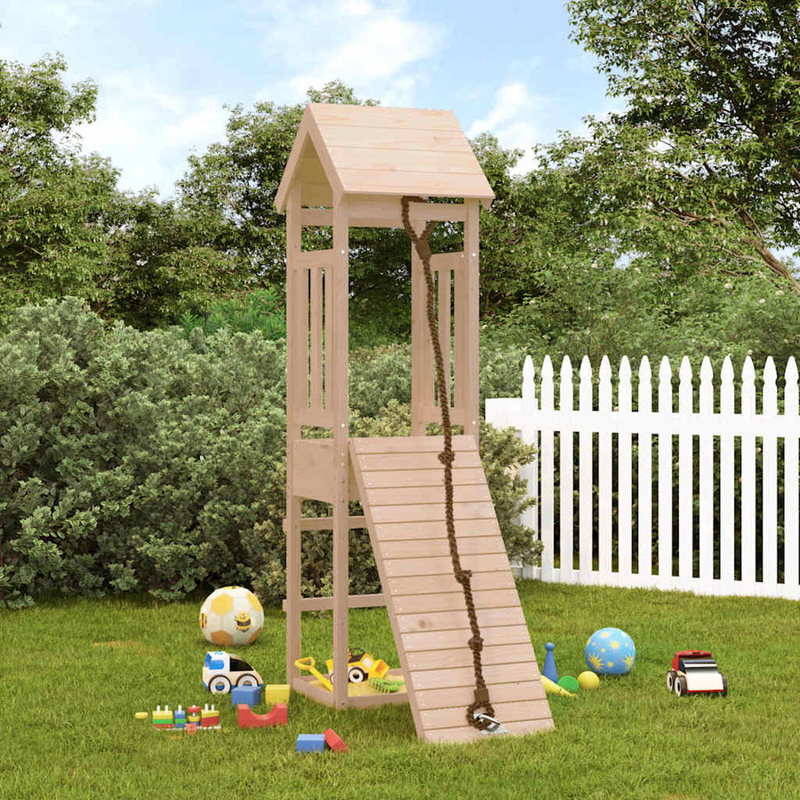 Playhouse With Climbing Wall Solid Wood Pine
