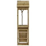 Playhouse with Climbing Wall Impregnated Wood Pine - Close-Up Angle