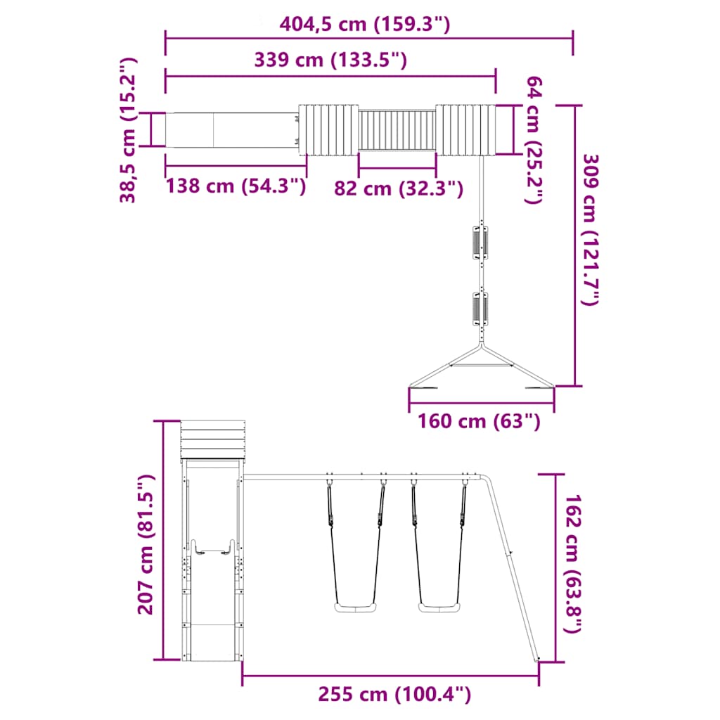 Outdoor Playset Solid Wood Douglas