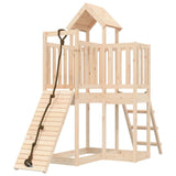 Playhouse with Climbing Wall Solid Wood Pine - Side View
