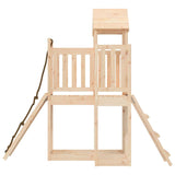 Playhouse with Climbing Wall Solid Wood Pine - Rear View