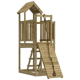 Playhouse with Climbing Wall Impregnated Wood Pine - Front View