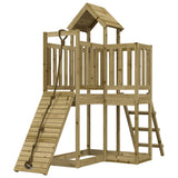 Playhouse with Climbing Wall Impregnated Wood Pine - Side View
