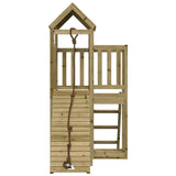 Playhouse with Climbing Wall Impregnated Wood Pine - Top-Down View
