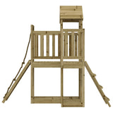 Playhouse with Climbing Wall Impregnated Wood Pine - Rear View