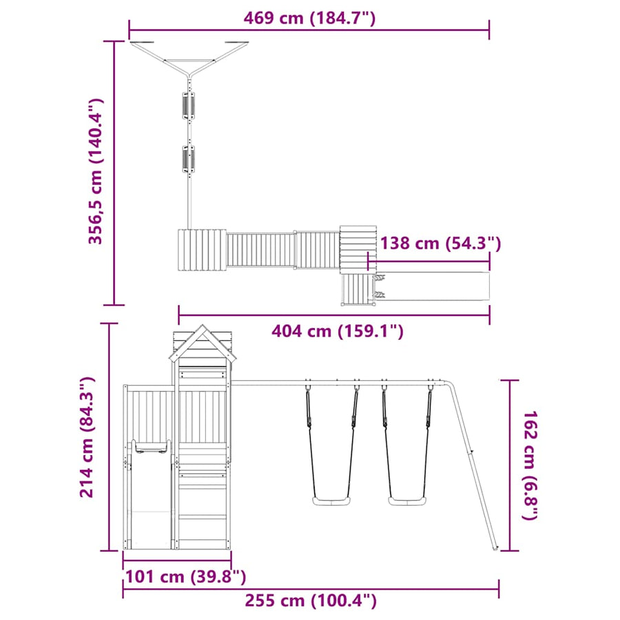 Outdoor Playset Solid Wood Douglas