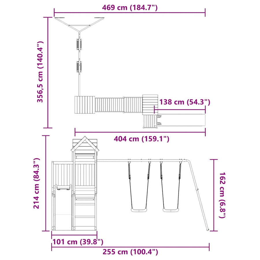 Outdoor Playset Impregnated Wood Pine