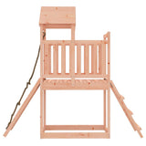 Playhouse with Climbing Wall Solid Wood Douglas - Rear View