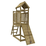 Playhouse with Climbing Wall Impregnated Wood Pine - Front View