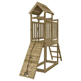 Playhouse with Climbing Wall Impregnated Wood Pine - Side View