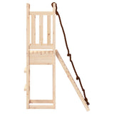 Playhouse with Climbing Wall Solid Wood Pine - Rear View