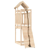 Playhouse with Climbing Wall Solid Wood Pine - Front View