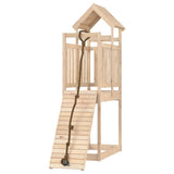 Playhouse with Climbing Wall Solid Wood Pine - Side View
