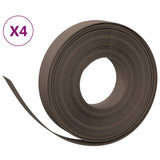 Garden Edgings 4 pcs Brown 10 m 10 cm Polyethylene - Front View