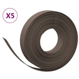 Garden Edgings 5 pcs Brown 10 m 10 cm Polyethylene - Front View