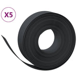 Garden Edgings 5 pcs Black 10 m 15 cm Polyethylene - Front View