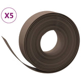 Garden Edgings 5 pcs Brown 10 m 15 cm Polyethylene - Front View