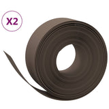 Garden Edgings 2 pcs Brown 10 m 20 cm Polyethylene - Front View