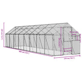 Aviary Silver 1.79x8x1.85 m Aluminium - Close-Up Angle