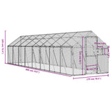 Aviary Anthracite 1.79x8x1.85 m Aluminium - Close-Up Angle