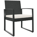 Garden Dining Chairs 2 pcs Black PP Rattan