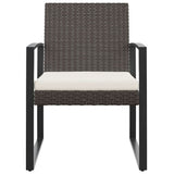 Garden Dining Chairs 2 pcs Black PP Rattan - Side View