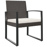 Garden Dining Chairs 2 pcs Brown PP Rattan - Front View