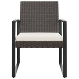 Garden Dining Chairs 2 pcs Brown PP Rattan - Side View