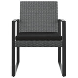 Garden Dining Chairs 2 pcs Dark Grey PP Rattan - Side View