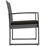 Garden Dining Chairs 2 pcs Dark Grey PP Rattan - Top-Down View