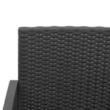 3 piece Garden Dining Set with Cushions Black PP Rattan