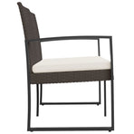 2-Seater Garden Bench with Cushions Brown PP Rattan
