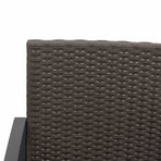 2-Seater Garden Bench with Cushions Brown PP Rattan