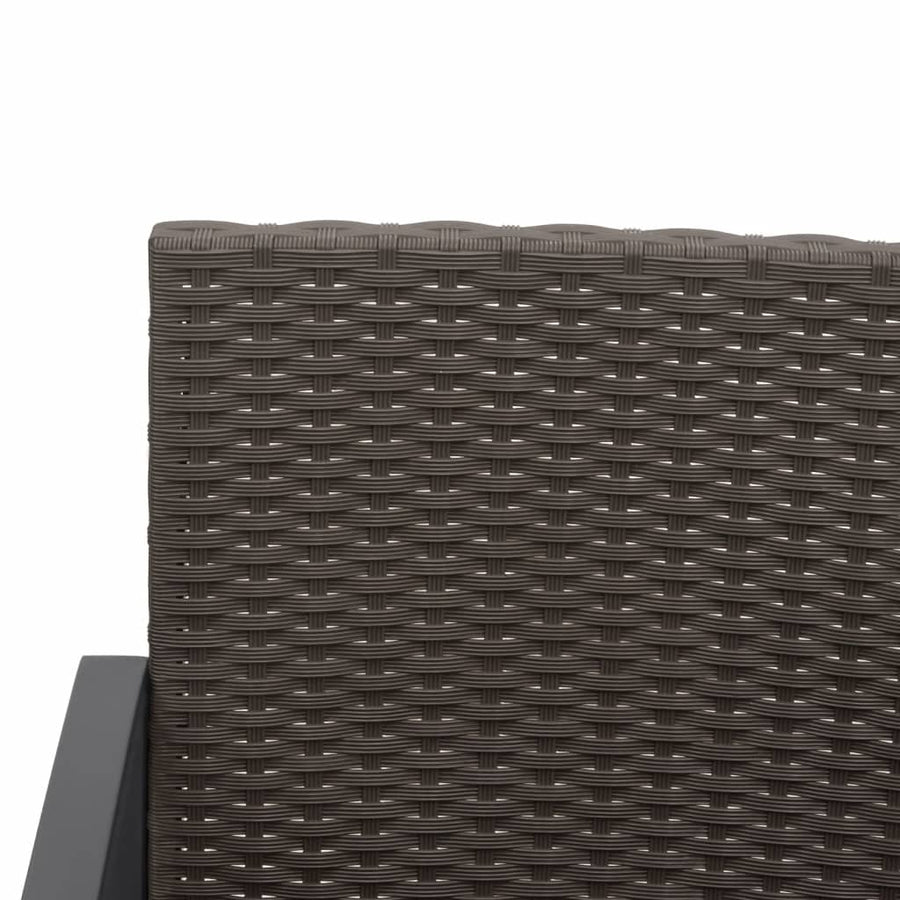2-Seater Garden Bench with Cushions Brown PP Rattan