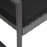 2-Seater Garden Bench with Cushions Dark Grey PP Rattan