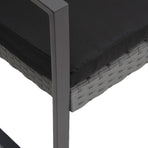 2-Seater Garden Bench with Cushions Dark Grey PP Rattan