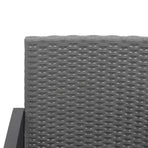 2-Seater Garden Bench with Cushions Dark Grey PP Rattan