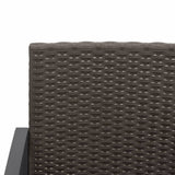 3-Seater Garden Bench with Cushions Brown PP Rattan - Rear View