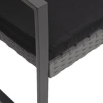 3-Seater Garden Bench with Cushions Dark Grey PP Rattan