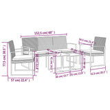 5 piece Garden Dining Set with Cushions Brown PP Rattan - Rear View