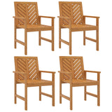 Garden Dining Chairs 4 pcs Solid Wood Acacia - Front View