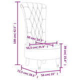 High Back Chair Dark Grey Velvet Button Design